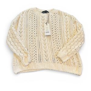 Kendall & Kylie Cream Knit Sweater